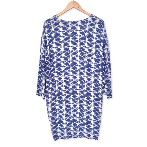 & Other Stories Short Blue Dress Coastal Grandma Beach Resort Ikat Boho Vacation - Picture 5 of 16